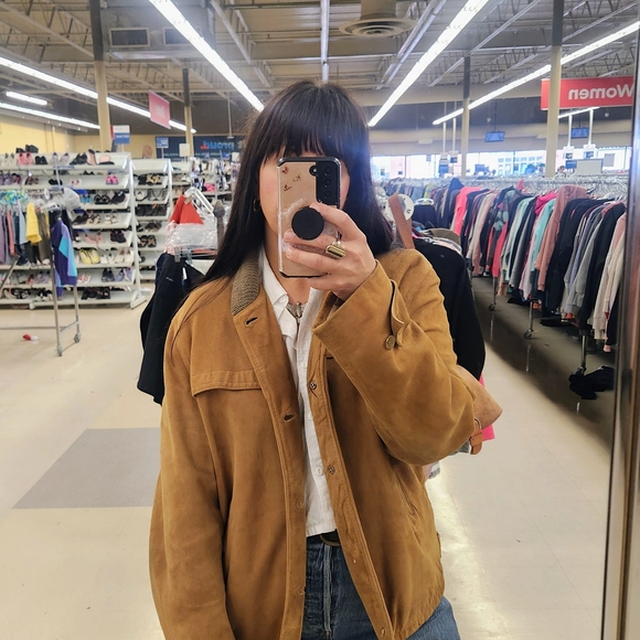 Victoria Sportswear Jackets & Blazers - Classic Tan Suede-Look Leather Jacket - Women's Casual Coat